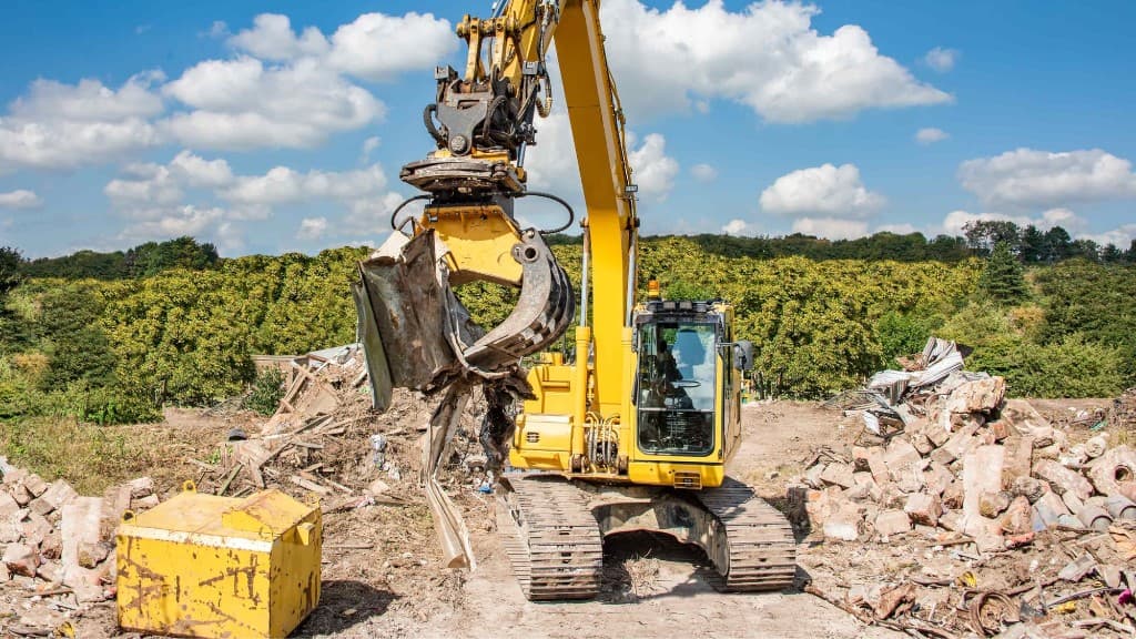 Excavadora en obra.